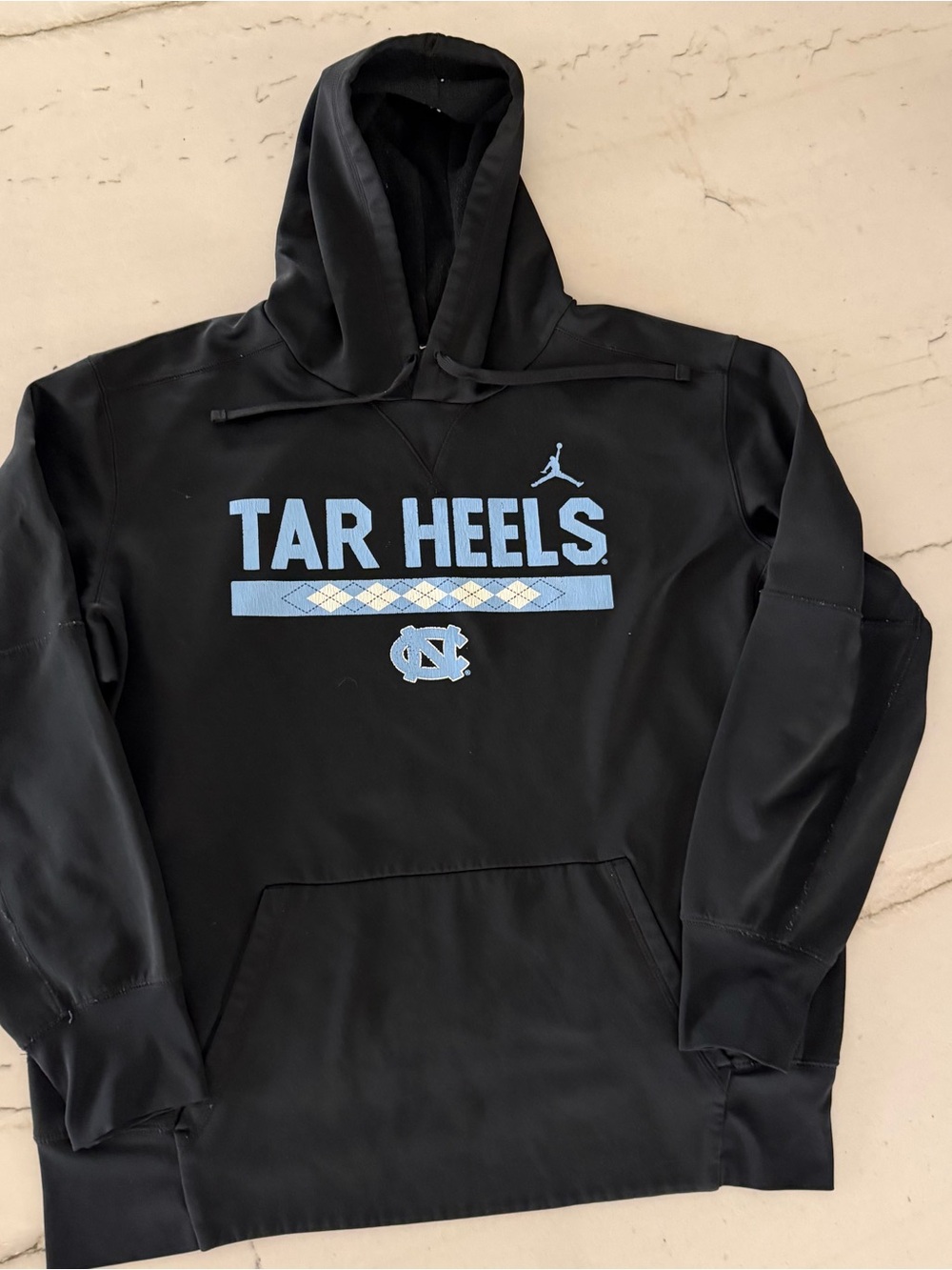 UNC Tar Heel Basketball Jordan Jumpman Nike Dri Fit Hoodie Mens Large Black